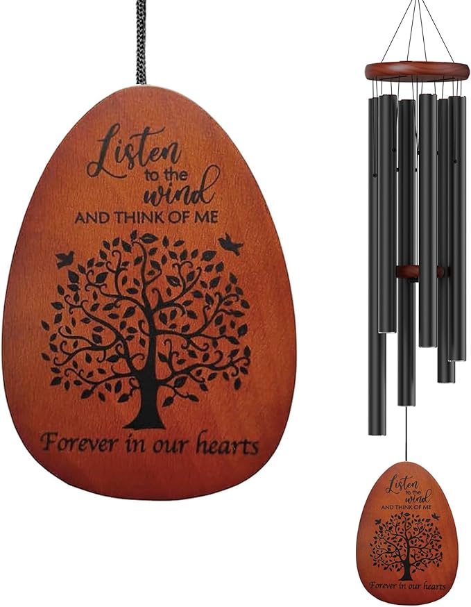 Tree of Life Memorial Wind Chimes for Loss of Loved One, Wind Chimes in Memory of a Loved One for Outside, Memorial & Sympathy Gifts for Bereavement,Condolence,Funeral