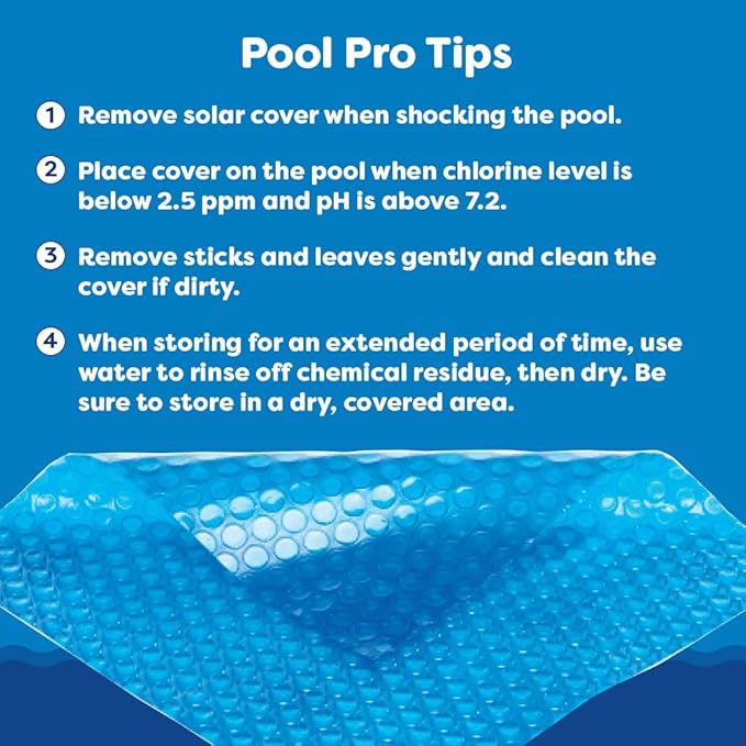 In The Swim 24' Premium Blue Round Solar Pool Cover 12 Mil for Solar Heating Above Ground Pools and Inground Pools
