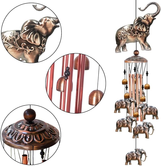 Wind Chimes for Outside,Elephant Gifts for Women, Elephants Decor,Birthday Gift for Mom Grandma, Windchimes Clearance Outdoor,Garden Patio Yard Decorations