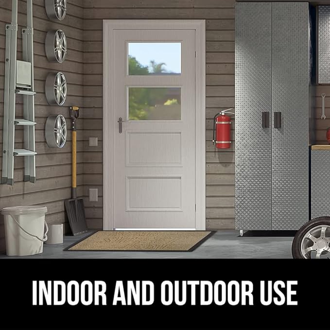 GORILLA GRIP 100% Waterproof All-Season WeatherMax Doormat, 47x35, US Designed Natural Rubber, Stain and Fade Resistant, Low Profile Indoor Outdoor Door Mats, Easy Clean Patio Mat, Home Sweet Home