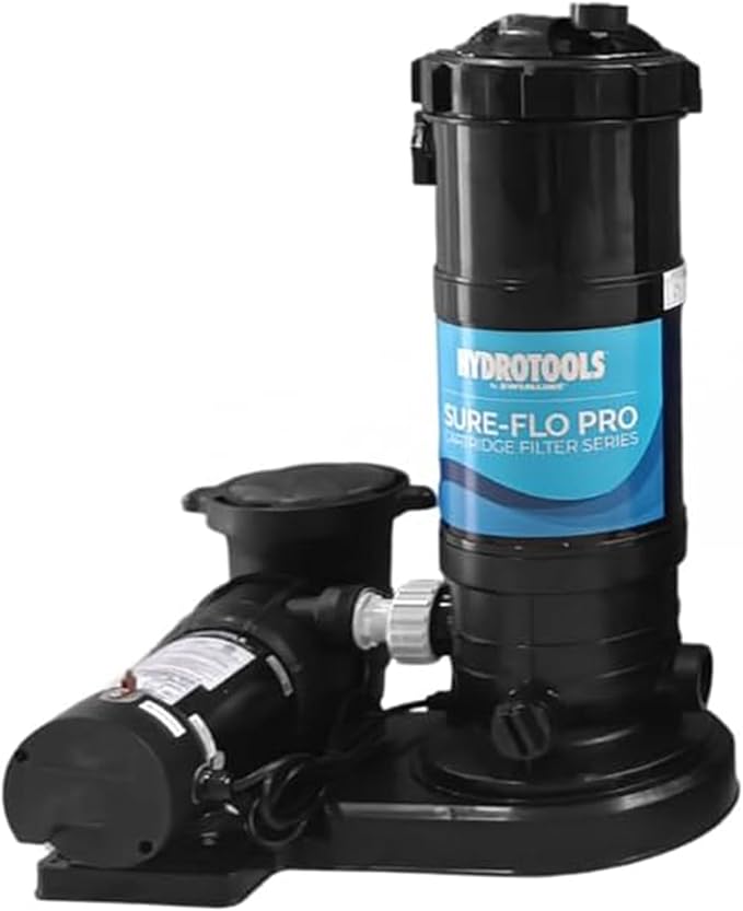 SWIMLINE HYDROTOOLS Model 76091-2 Sure-Flo Pro Above-Ground Pool Cartridge Filter System - 90 Sq. Ft. Filtration Area, 1 HP, 5,280 GPH Dual Speed Pump for Pools up to 31,500 Gallons