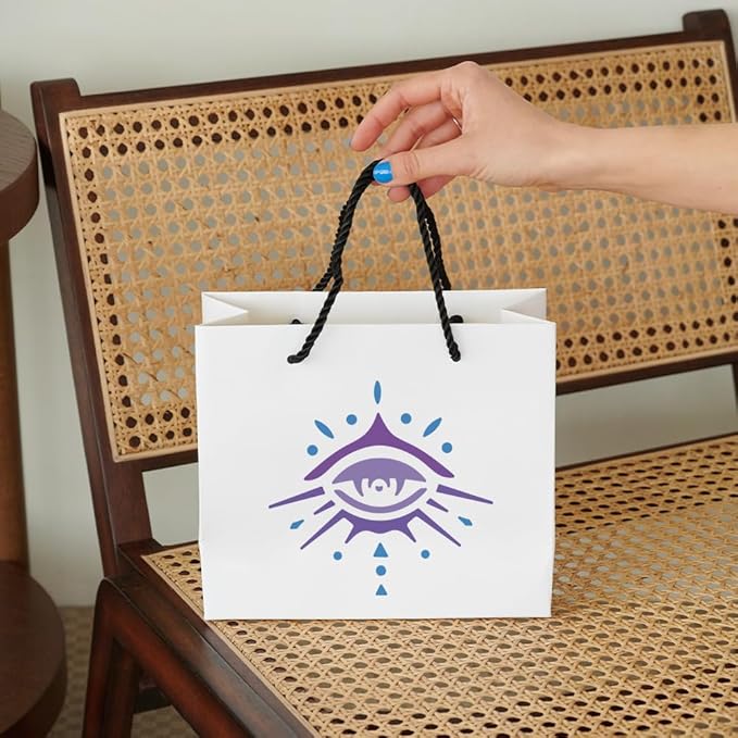 MAYJOYDIY Magic Evil Eyes Stencils, 6x6 inch, 9 Pieces with Paint Brush, Moon Phases Star Template for Wall Furniture Canvas