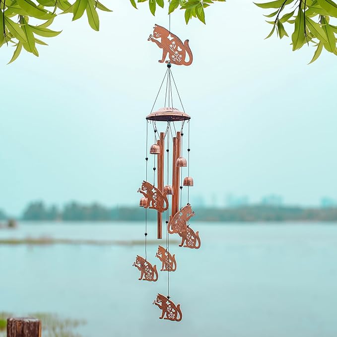 Cat Wind Chimes for Outside,Cat Gifts for Women/Men/Sympathy Gift/Memorial/Festival Birthday Gifts Metal windchimes Outdoors/Indoors,Patio,Garden Decor,Yard Decor,Porch
