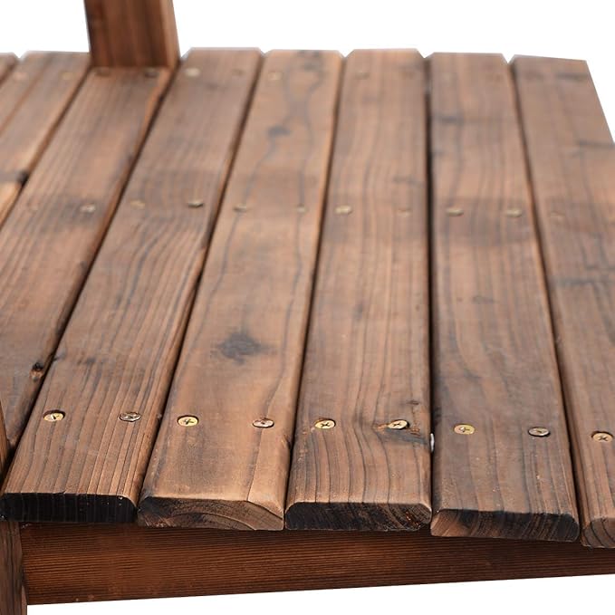 HAPPYGRILL Wooden Garden Bridge, Stained Finish Decorative Pond Bridge, Garden Bridges for Outdoors Yard 5FT