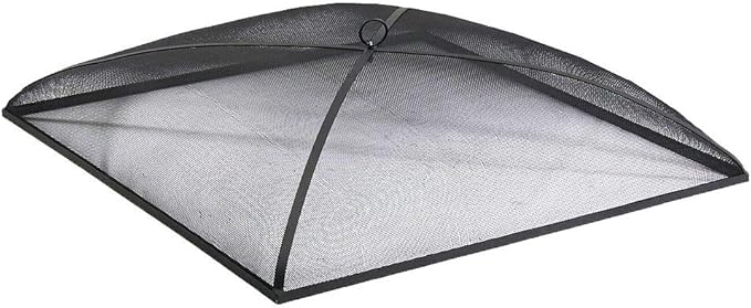 Sunnydaze Heavy-Duty Steel Mesh Fire Pit Spark Screen Cover - Outdoor Fire Pit Screen Cover - Square - Black - 30-Inch