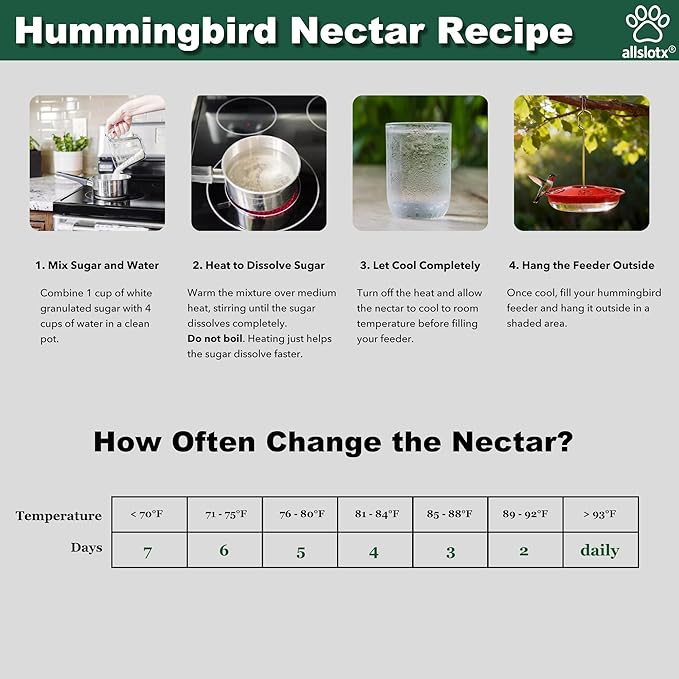 Hummingbird Feeders for Outdoors Hanging, 5 Feeding Ports 16 oz Plastic Hummingbird Feeder, Bee-Proof Leak-Proof No Drip, Easy to Clean with Cleaning Brushes