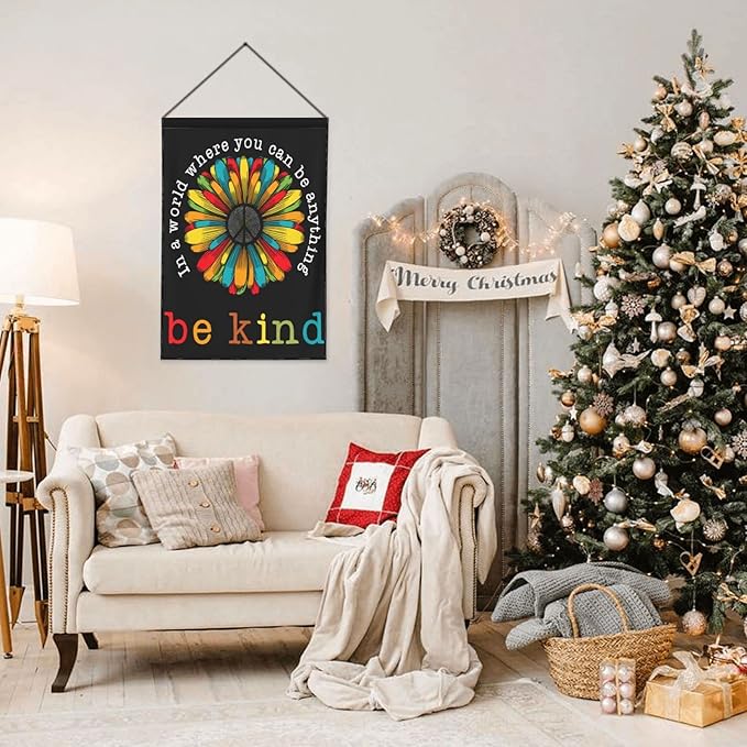 In A World Where You Can Be Anything Be Kind Garden Flag 28 X 40 Inch Peace Outdoor Floral Mini Yard Flag House Flags Double-Sided Farmhouse Sign For Home Garden Decoration