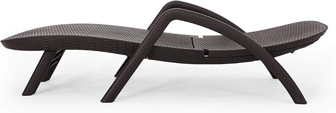 Christopher Knight Home Blanche Outdoor Faux Wicker Chaise Lounge, Dark Brown