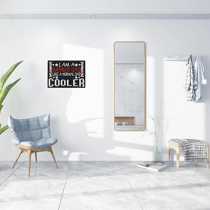 I Am A Barber Dad Like A Normal Dad But Way Cooler Metal Sign Barber Tin Sign Wall Decor for Barbershop Home 12×8 Inch