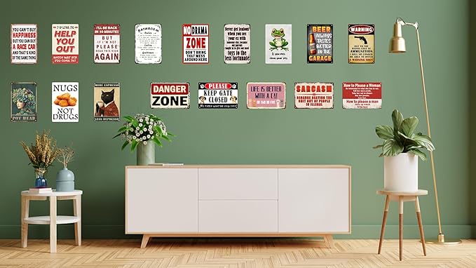Retro Funny Warning Garden Fence Wall Decor Metal Tin Signs Garage Man Cave Gift Retro Bar Art Bathroom Decor 12x8 in