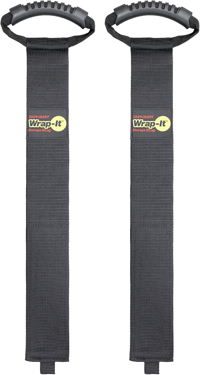 Easy-Carry Wrap-It Storage Straps - 48” (2-Pack) – Heavy-Duty Hook and Loop Cord Carrying Strap, Hanger, and Organizer with Handle for Pool Hoses, Garden Hoses, Cords, Cables and More