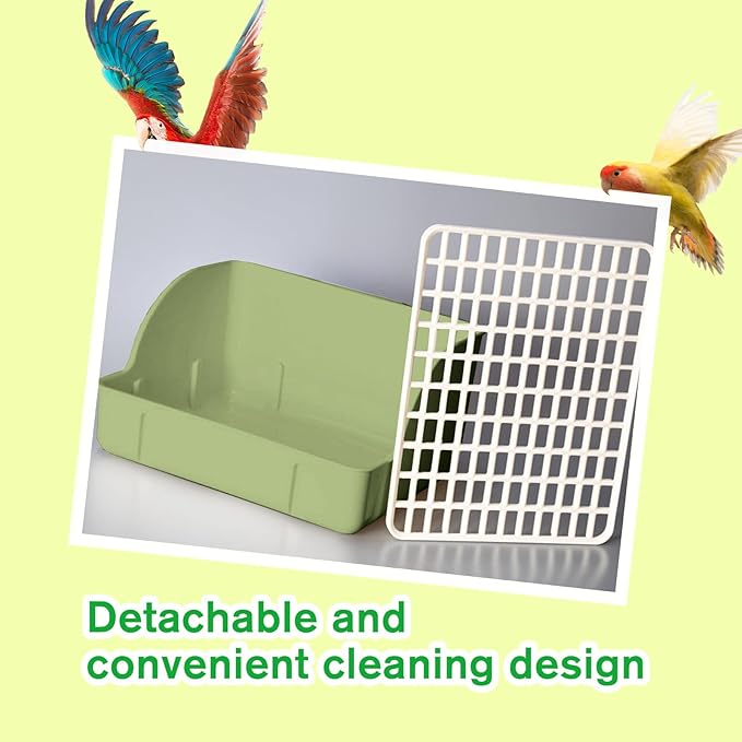 Automatic Bird Bath Large Bird Shower Circulating Large Parrot Bathtub Fountain for Parakeet, Cockatiel, Conure, Budgie, Lovebird, African Grey (Green)