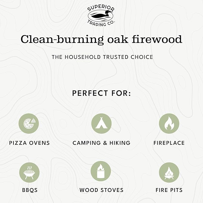 Superior Trading Oak Mini Fire Wood w/Fire Starter Pods, Winter Fireplace Starter, Wood Stove, USDA Cert 4-5” Kiln Dried Firewood, USA Made, 10-11 lbs in Plastic Storage Box