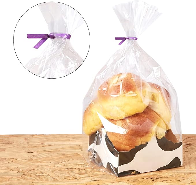 Tangyinrd 500 Pcs 5" Purple Paper Twist Ties, for Party Cello Candy Bread Coffee Bags Cake Pops