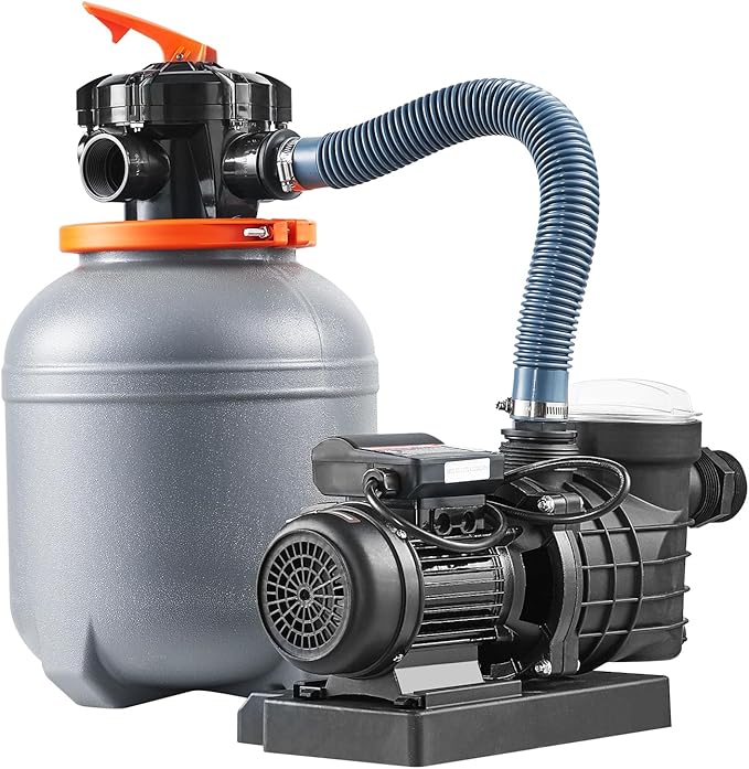 VEVOR Sand Filter Pump for Above Ground Pool, 12 in, 3000 GPH, 1/2 HP Swimming Pool Sand Filter Pump System, Krystal Clear with 6-Way Multi-Port Valve & Strainer Basket, Easy Installation for Pools