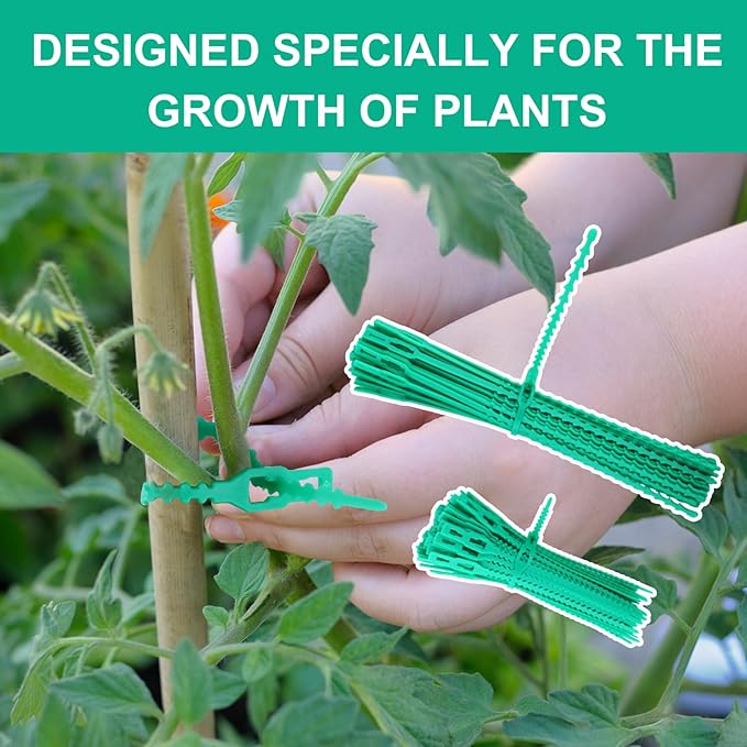 200Pcs Adjustable Plant Ties Flexible Garden Plant Ties,Multi-Function Sturdy Garden Plant Green Twist Tie,Reusable Plastic Garden Ties Plant Support Tree Shrub for Secure Vine