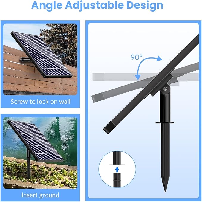 POPOSOAP 12W Solar Fountain Pump, Solar Pond Pump 160GPH Adjustable Flow, Dry-Run Protection, 16.5Ft Cord /6.6Ft Tubing for Pond/Waterfall/Garden/Hydroponics-P112L