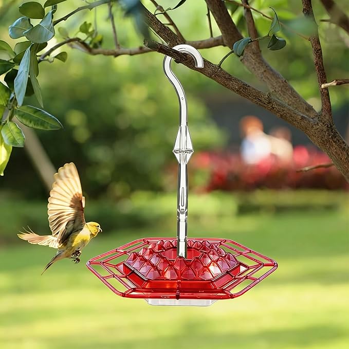 Hummingbird Feeders for Outdoors Hanging with 30 Feeding Ports Saucer Humming Bird Feeder with Integrated Ant Moat Bee-Proof Leak-Proof No Drip, Easy Cleaning and Refill