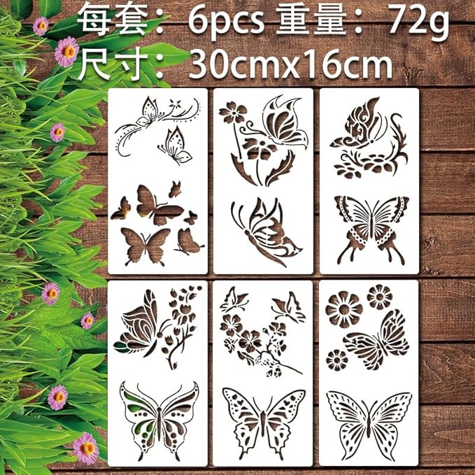 Garden Fence Large Flower Stencils - Reusable Floral Stencil DIY Decoration for Painting on Wood Walls Pattern, Jumbo Sunflower Yard Spray Paint Big Crafts Floor Stencils (CP-5)