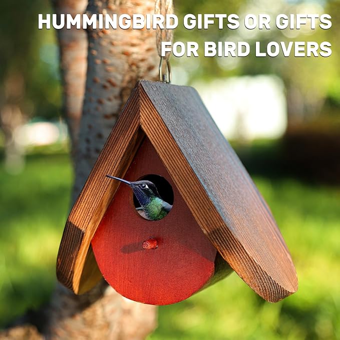 Hummingbird House for Outside. Hummingbird Gifts. Gardening Gifts for Women. Gifts for Bird Lovers. Hummingbird Nest ๏ผ2 PCS๏ผ ZSHLXM