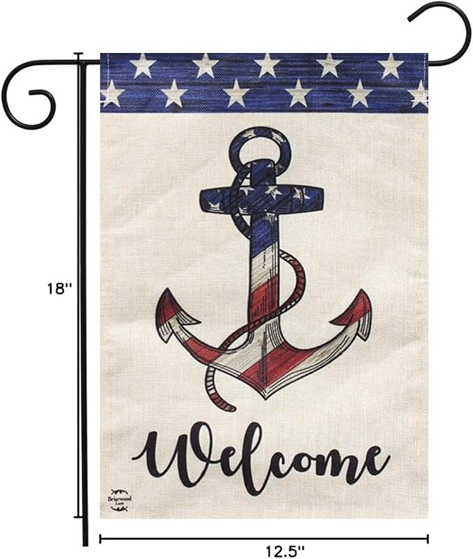 Briarwood Lane American Anchor Summer Burlap Garden Flag