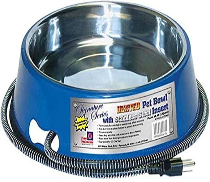 Farm Innovators Signature Series 3 Quart 40 Watt Electric Heated Pet Water Bowl with Stainless Steel Insert, Thermostatic Control, (3 Pack)