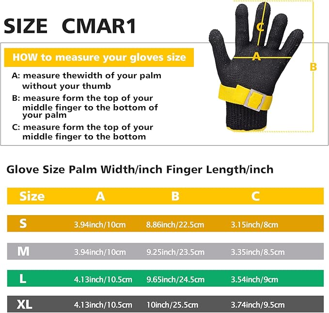 Schwer ANSI A9 Cut Resistant Glove, Food Grade Stainless Steel wire Mesh Metal Gloves, Knife Cutting Gloves for kitchen Mandoline Slicing Butcher Meat Cutting Oyster Shucking Fish Fillet(L, 1 PCS)