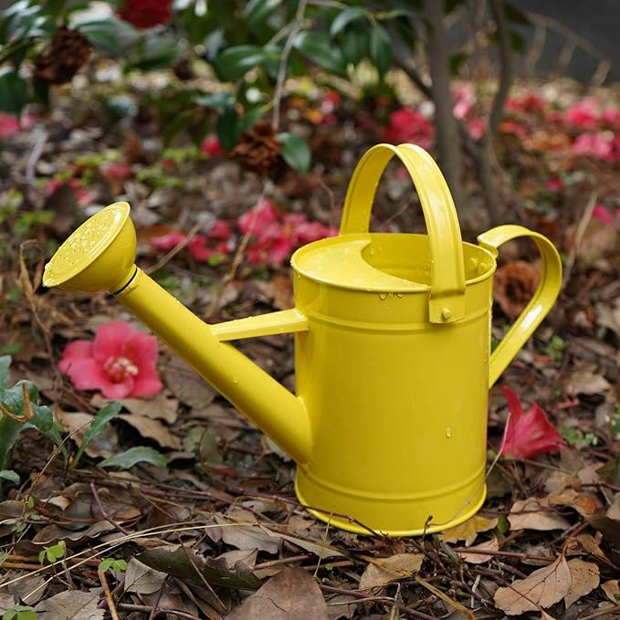 Topadorn Watering Can for Plants, 55 Oz Metal Watering Can with Removable Spout for Indoor & Outdoor Plants, Long Spout Garden Watering Can, Yellow