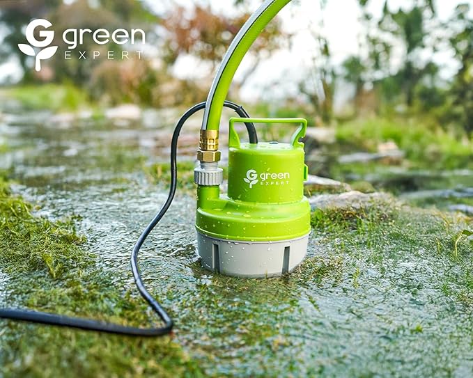 Green Expert Handy Utility Pump Submersible 1/6HP, 25-Foot Long Power Cord, Easy to Remove Water in Pools Hot Tub Flooded House Garden Pond Tankless Heater, Small Backup Pump for Household Drainage