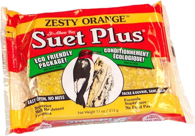 Suet Feeder and Suet Cakes for Wild Birds | 5 Flavors of Suet Cakes for Wild Birds | 11 Ounces Each
