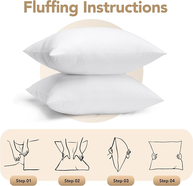 Utopia Bedding Outdoor Pillow Inserts 16 x 16 Inches (Pack of 2, White), Water Resistant Garden Throw Pillows for Patio and Porch Furniture