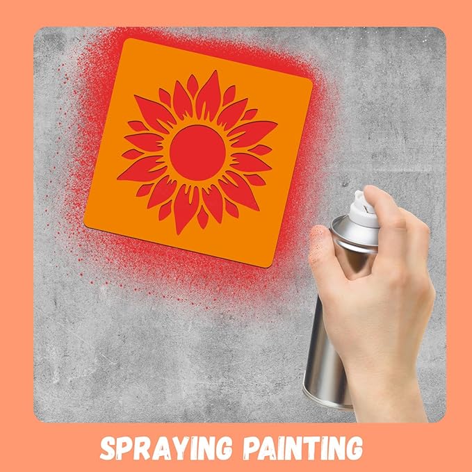 24 Pcs Stencils Spring Themed Sidewalk Chalk Stencils Outdoor Stencil for Painting Simple Style Cute Template 5 Inches