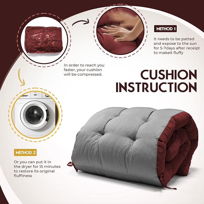 Outdoor Chaise Lounge Chair Cushion 74.4 x 22 x 4.7 Inches Non-Slip Lounge Chair Cushions for Outdoor Furniture with Ties, Patio Recliner Thickened Lounge Cushions for Indoor, Red