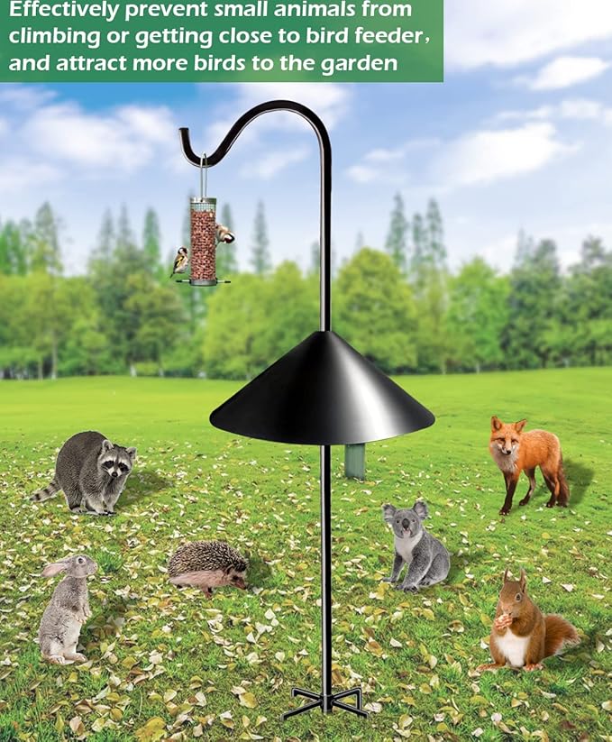 19 Inch PP Squirrel Proof Baffle for Protecting Outside Pole Bird Feeders and Bird Houses, Pole Mount Raccoon and Squirrel Guard Stopper for Shepherd Hooks - Black, 1 Pack