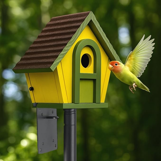 Heavy Duty Bird Feeder Pole - 117" Extra Tall Bird House Stand Outdoor, Anti-Tip Auger & Stable Mount for Smart Camera Birdfeeder,Bluebird House, Bird Buddy, Birdfy