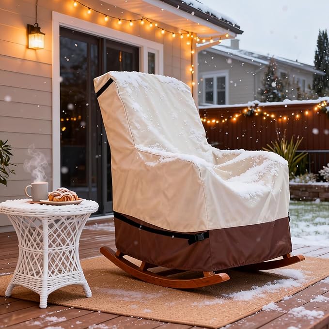 Outdoor Rocking Chair Covers 2 Pack,600D Heavy Duty Waterproof Outdoor Chair Covers,Outdoor Furniture Covers for All Weather Protection
