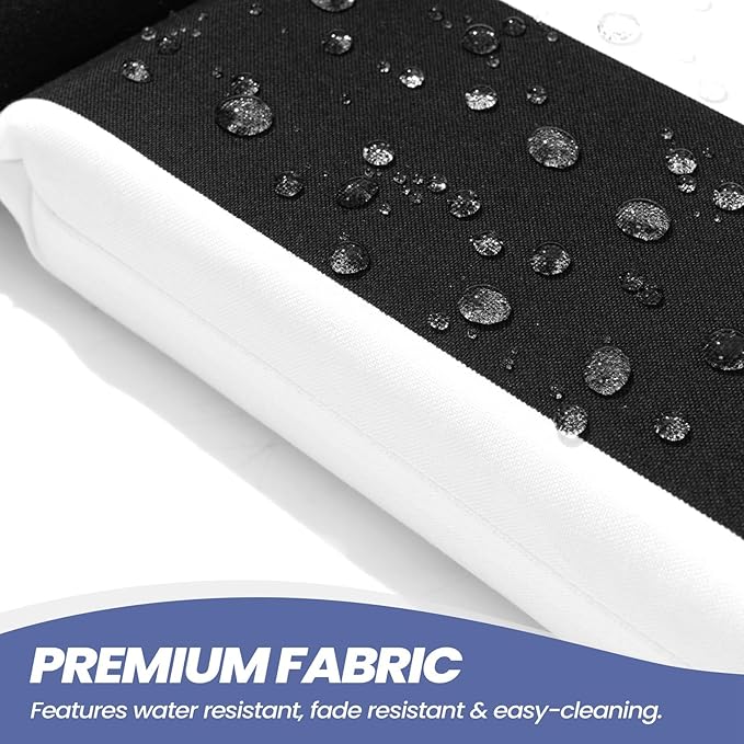 Crestlive 50x19.6 Inch Adirondack Chair Cushion, Water Repellent, Fade Resistant, High Back Outdoor Rocking Chair Cushion for Patio, Black White Stripe