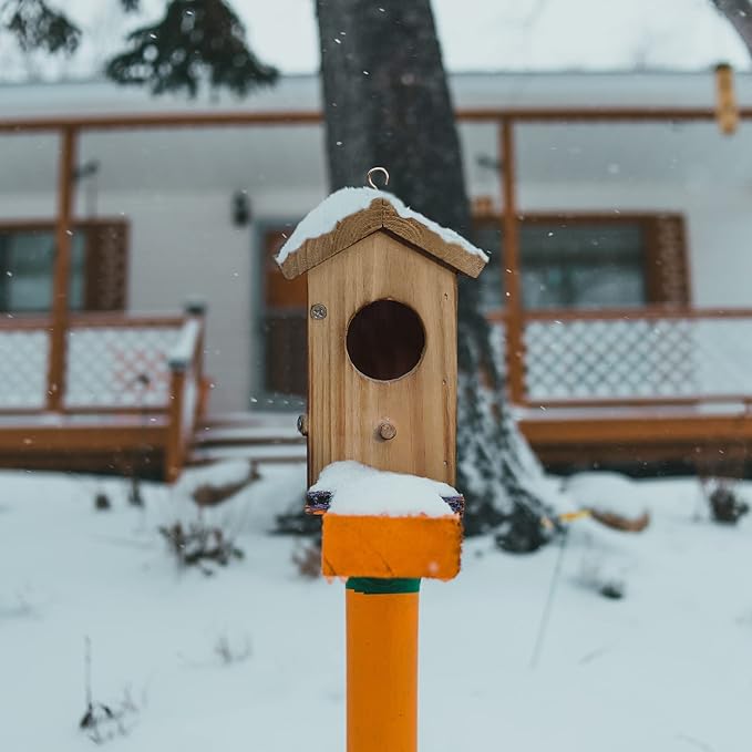 Hummingbird House for Outside Hanging, Mini Wood Birdhouse specifically for Hummingbird, Small Bird Nesting Box with Perch, Weather-resistant outdoor birdhouse, Dimensions:3.3*4.1*5.9 inch