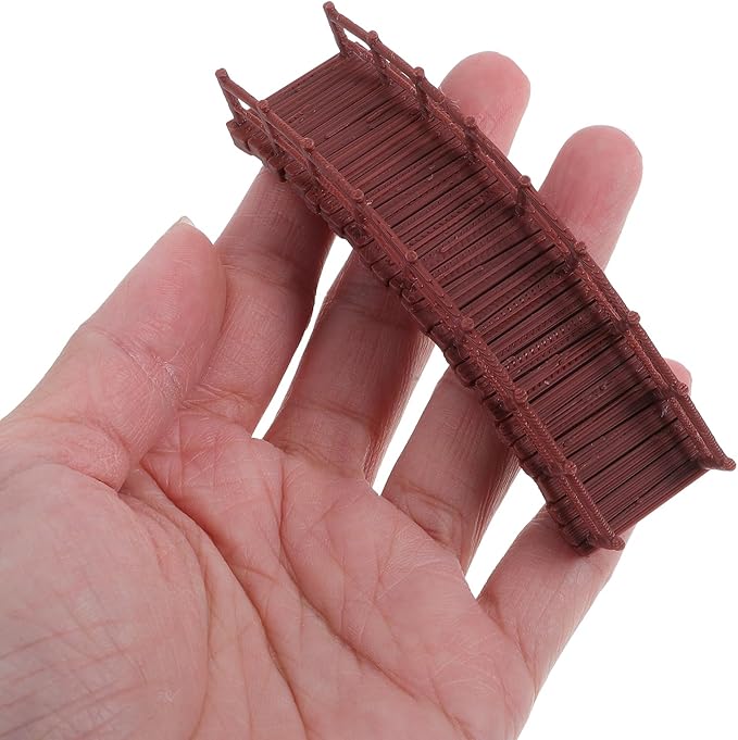 LOGOFUN Miniature Arch Bridge Mini Bonsai Figurine Tiny Plastic Chinese Bridge Model for DIY Craft Micro Landscape Plant Pot Decoration - 3.5 * 1.1in