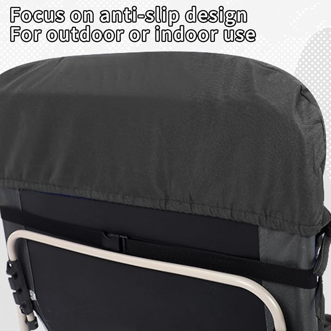 Tudomro 1 Pcs Grey 66'' Outdoor Chaise Lounge Cushion Waterproof Patio Lawn Pool Chaise Lounge Cushion with Headrest Pillow & Ties Weather Fade Resistant Replacement Longue Chair Pad