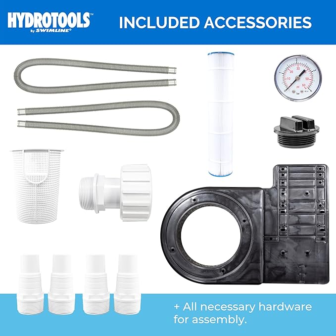 SWIMLINE HYDROTOOLS Model 76101 Sure-Flo Above-Ground Pool Cartridge Filter System - 100 Sq. Ft. Filtration Area, 1.2 THP, 4,980 GPH, 110V/60Hz Single Speed Pump for Pools up to 21,000 Gallons