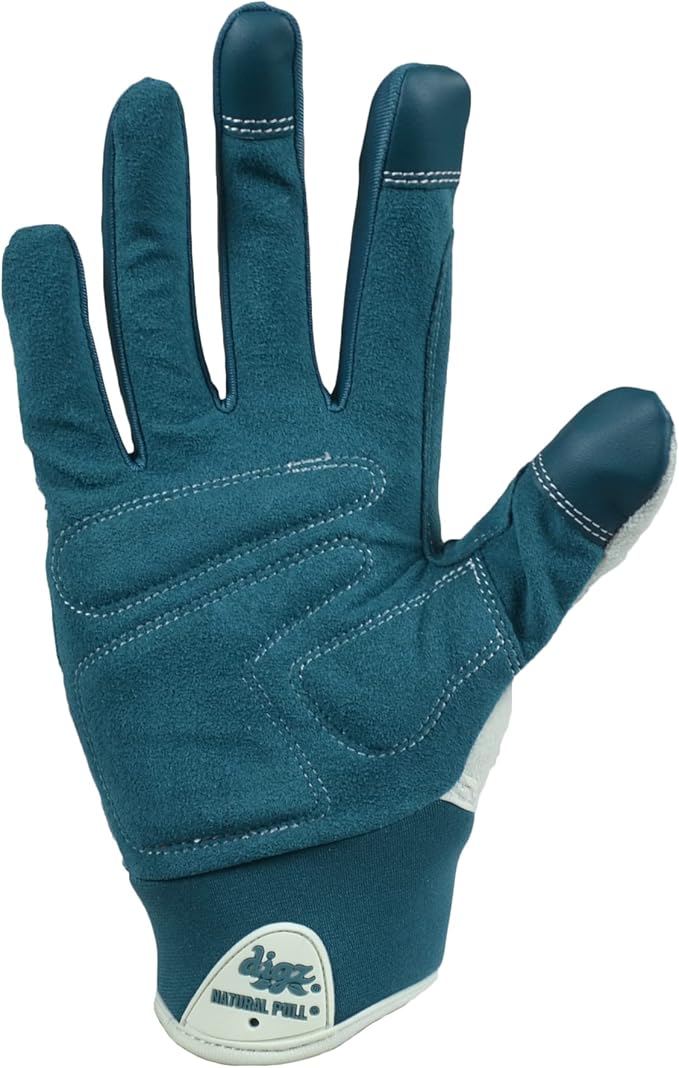 DIGZ 77862-23 High Performance Women's Gardening Work Touch Screen Compatible Fingertips Gloves, Large (Pack of 1), Coral Floral Pattern