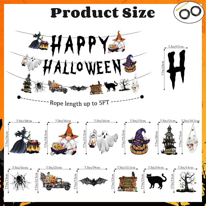 Halloween Banner Happy birthday Halloween Banner Party Decorations Party Supplies Decoration Birthday Decorations Baby Shower Unisex Decoration