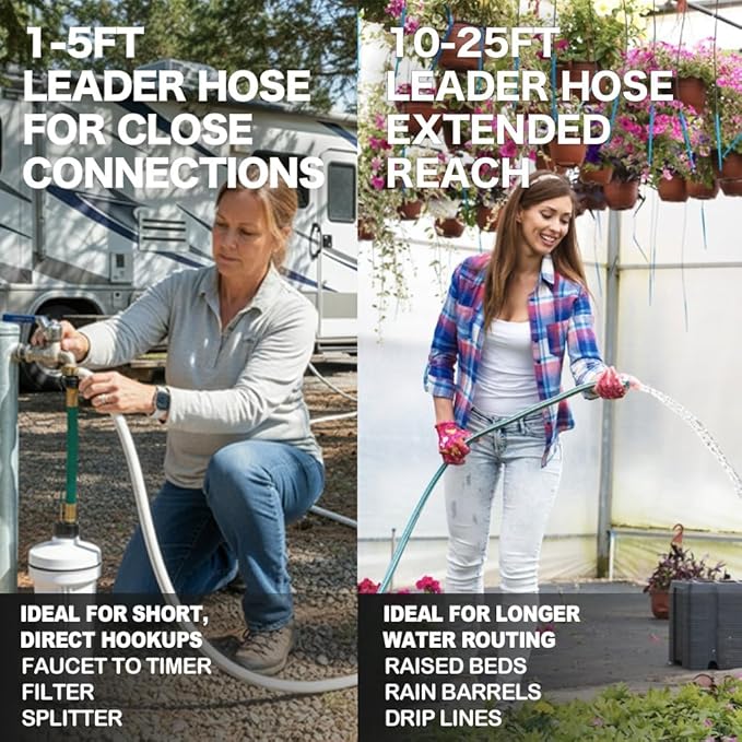 50FT Flexible PVC Garden Hose: 1/2 Inch Lightweight Water Hose with Shut Off Valve and 3/4 Inch GHT Fittings for Yard Garden Driveway Cleaning