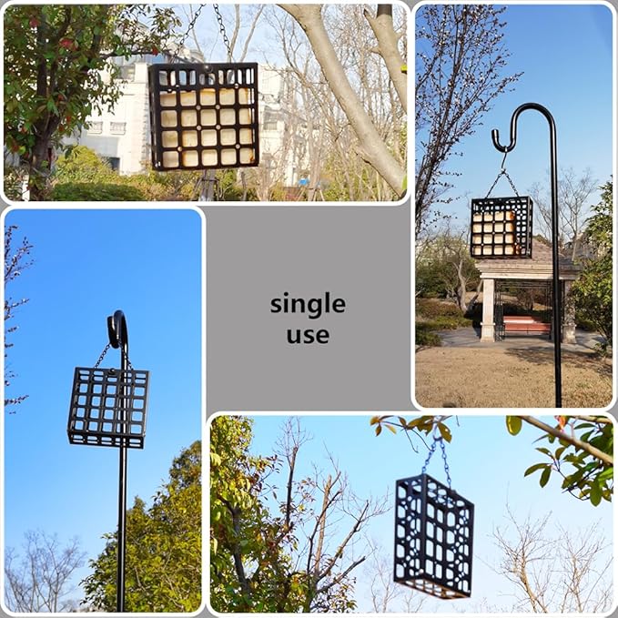 Suet Bird Feeder for Outdoors - Freestyle for Wall Mounting/Hook Hanging/DIY Creatives - One Cake Capacity Cage for Feeding Wild Birds Outside/Backyard/Garden