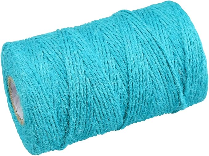 jijAcraft Jute Twine String - 328 Feet, 2mm Colored Natural Hemp Twine for Gift Wrapping, Crafting, Planting and DIY Projects