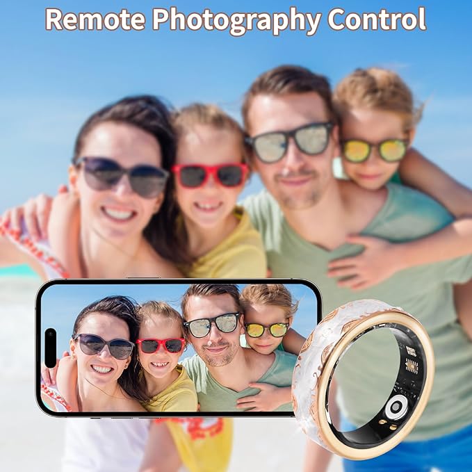 Smart Ring for Women-Men,Tracks Heart Rate, Sleep, SpO2, HRV. 128 Sports Modes, IP68 Waterproof, Gesture Control, No Subscription, iOS & Android Compatible (7)