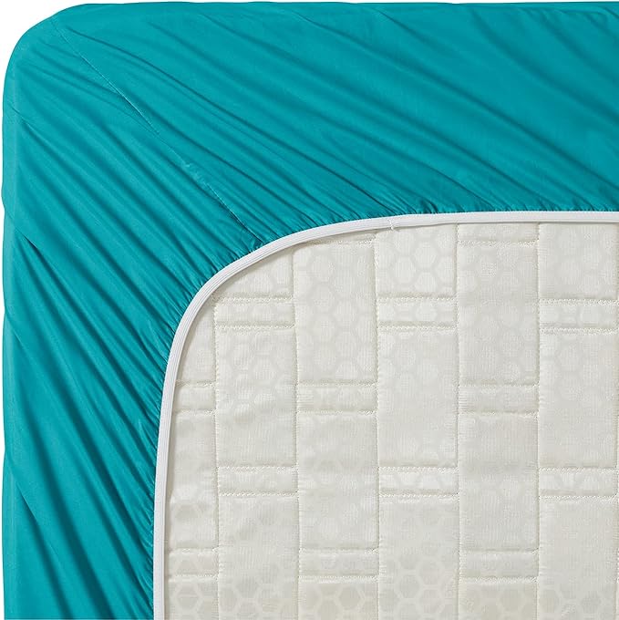 Clara Clark Fitted Sheet, Extra Deep Pocket Fits Deep Mattress, Luxury Soft Fitted Sheet Only, Queen Teal