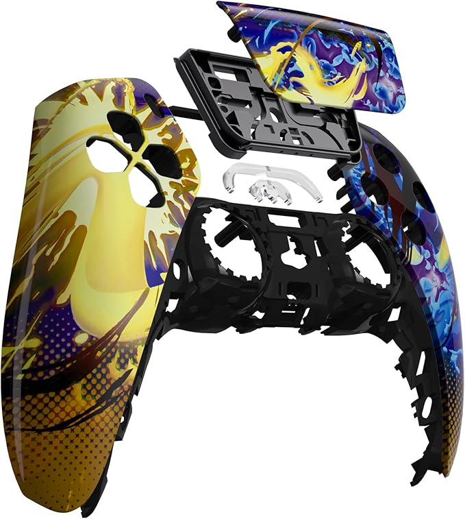 eXtremeRate Splattering Fighting Front Top Shell with Touchpad Compatible with ps5 Controller BDM-010 020 030 040 050, DIY Replacement Shell Custom Touch Pad Cover Compatible with ps5 Controller