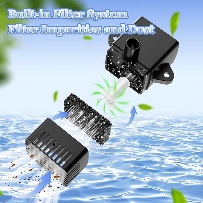 Yzert Solar Fountain with 2000mAh Battery & Innovative Indicator, 3.5W Glass Solar Water Fountain Pump Works in Cloudy Day with 7 Nozzles for Bird Baths, Gardens, Ponds, Pools, Outdoors-Black